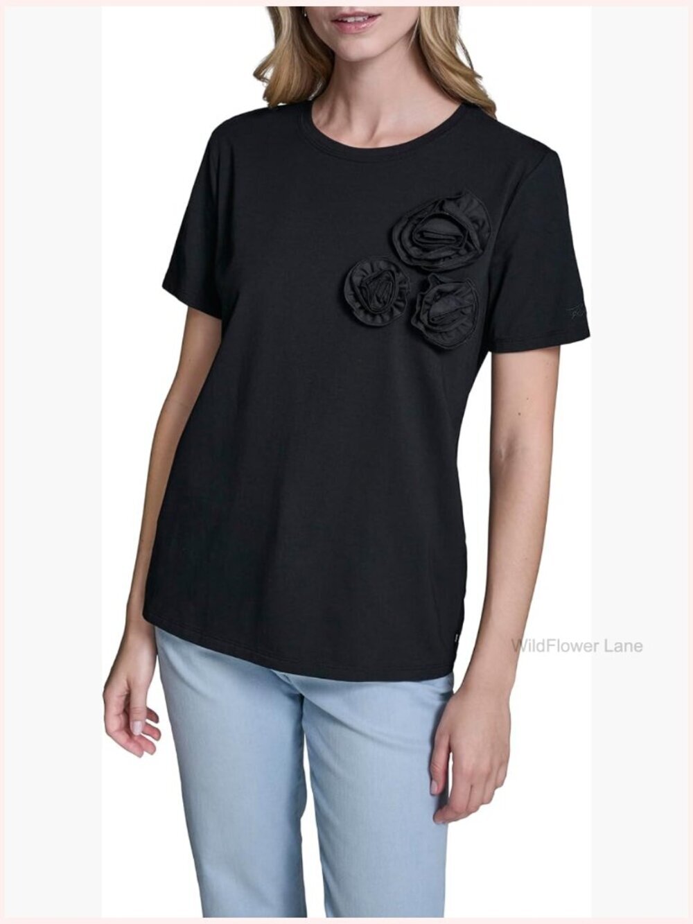 Lightweight Layering Essential Blouse With Flower Detail